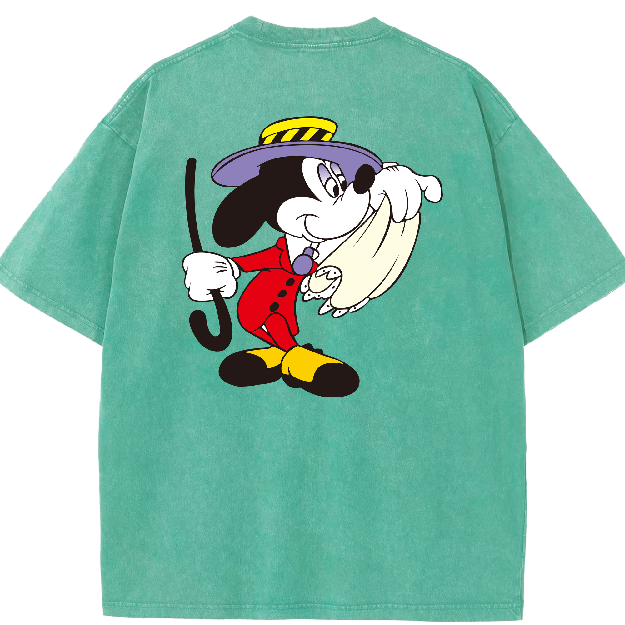 （画像用） ミッキーマウス Mickey Mouse 綿100% ヴィンテージ風 半袖Tシャツ（背面プリント）